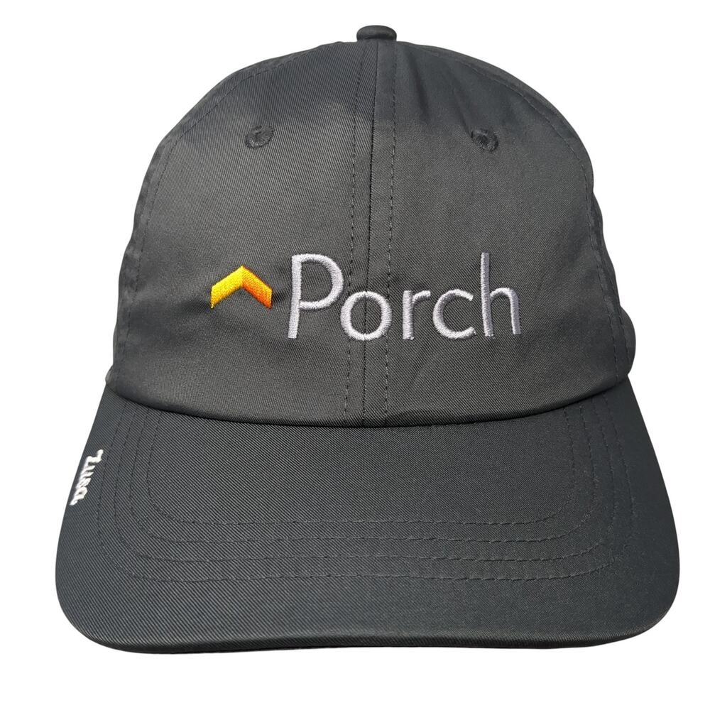 Porch Strapback Baseball Cap Gray One Size Adjustable Embroidered 6 Panel Zusa